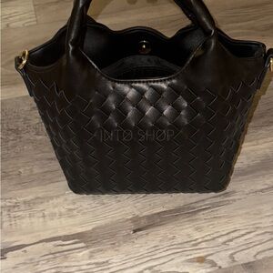 Urban Expressions Black Woven Bag 100% Vegan Leather *NO STRAP*